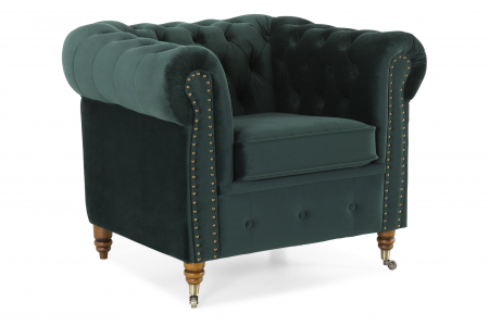 Fotolii - Fotoliu Chesterfield, Verde, 94x80x86 cm