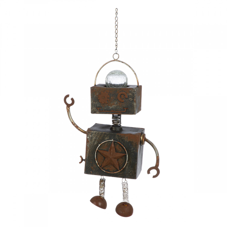 Clopotei de vant si ghirlande - Ghirlandă, Roboți, Robotic, Minge, Metal, gri, PU 2, L. 11 cm, L. 30 cm, H. 39 cm