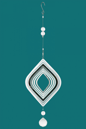 Clopotei de vant si ghirlande - Ghirlanda Rombo, Otel, Argintiu, 2x14x45 cm