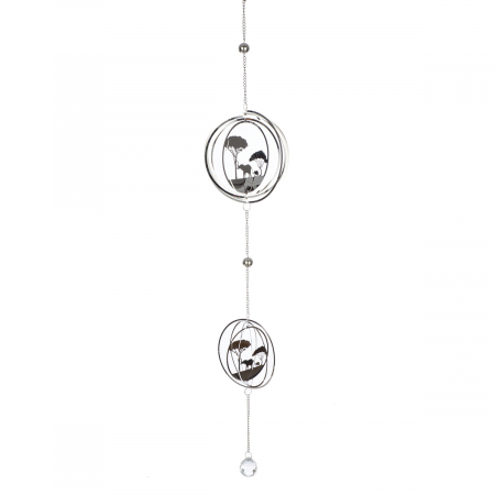 Clopotei de vant si ghirlande - Ghirlandă, Savannah, Motiv copac, motiv elefant, Oțel, argintiu, PU 4, L. 3 cm, L. 15 cm, H. 84 cm