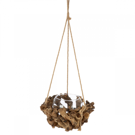 Clopotei de vant si ghirlande - Ghirlandă, Suport lumanare, Lemn, ecru, PU 2, H. 50 cm, D. 25 cm