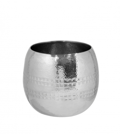 Ghivece si suporturi de flori - Ghiveci CARUS, Otel inoxidabil, Argintiu, 21x16.5x21 cm