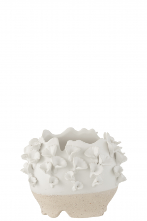 Ghivece si suporturi de flori - Ghiveci, Ceramica, Alb, 25x17x21 cm