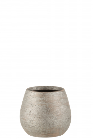 Ghivece si suporturi de flori - Ghiveci, Ceramica, Argintiu, 15.5x15.5x14