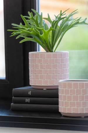 Ghivece si suporturi de flori - Ghiveci, Ceramica, Roz, 17x17x15