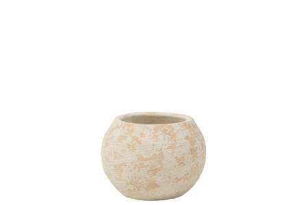 Ghivece si suporturi de flori - Ghiveci, Ciment, Bej, 23x23x17 cm