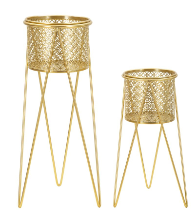 Ghivece si suporturi de flori - Ghiveci Glod, set 2, cm 21x20x46-18x18x32