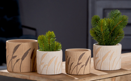 Ghivece si suporturi de flori - Ghiveci, GRASSES, ciment, set 2, 10X11 cm