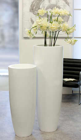 Ghivece si suporturi de flori - Suport ghiveci Konus, rasina/fibra de sticla, alb, 115x40 cm