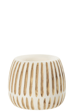 Ghivece si suporturi de flori - Ghiveci, Lemn, Alb , 20x20x17