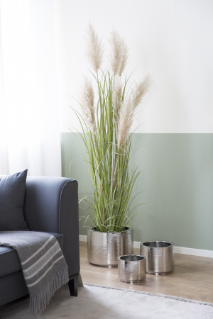 Ghivece si suporturi de flori pentru exterior - Ghiveci Nossa, Otel inoxidabil, Argintiu, 22x27.50 cm