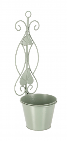 Ghivece si suporturi de flori - Ghiveci suspendat Harriet, Otel, Verde deschis, 15.5x47 cm