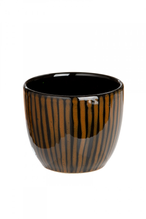 Ghivece si suporturi de flori - Ghiveci Tigre, ceramica, maro, 13x13x11 cm