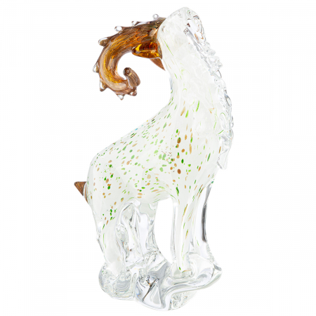 Glasart, Figurină, Capricorn, Capricorn, Sticlă, alb, PU 1, L. 11 cm, L. 18 cm, H. 29 cm