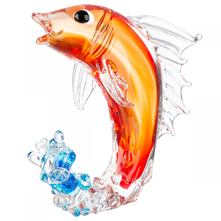 Arta sticlei - Glasart, Figurină, Pește, Piscium, Sticlă, roșu, PU 1, L. 12 cm, L. 21 cm, H. 22 cm