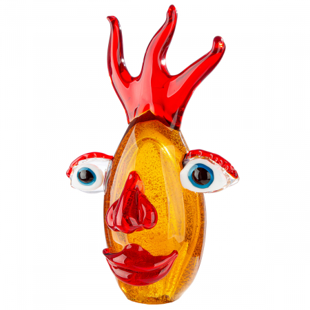 Arta sticlei - Glasart, Obiect de decor, Cap, Oculus, Sticlă, maro, PU 1, L. 10 cm, L. 15 cm, H. 24 cm