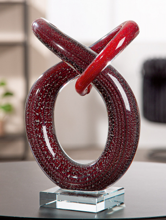 Arta sticlei - Glasart, Sculptură, Curvum, Sticlă, roșu, PU 1, L. 8 cm, L. 17 cm, H. 24 cm