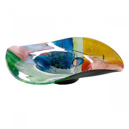 Arta sticlei - Glass Art, Bol, rotund, Sticlă, multicolor, PU 1, H 13 cm, D 48 cm