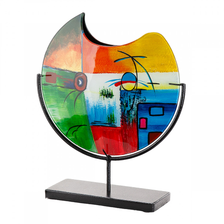 Arta sticlei - Glass Art, Vază, rotundă, Sticlă, multicoloră, PU 1, L. 10 cm, L. 33 cm, H 39 cm