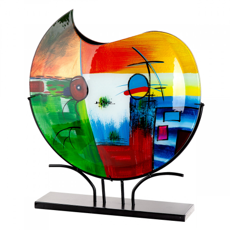 Arta sticlei - Glass Art, Vază, rotundă, Sticlă, multicoloră, PU 1, L. 11 cm, L. 50 cm, H 48 cm