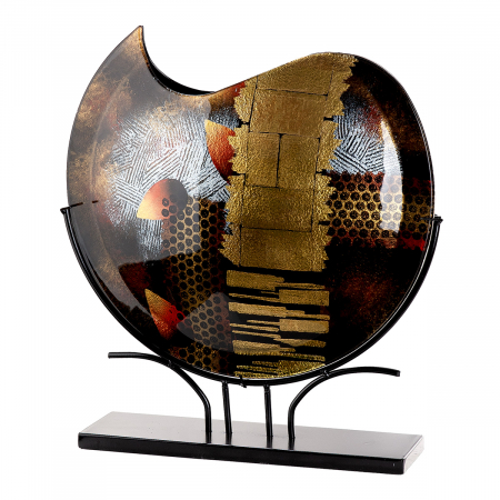 Arta sticlei - Glass Art, Vază, rotundă, Sticlă, neagră, PU 1, L. 10 cm, L. 49 cm, H 51 cm