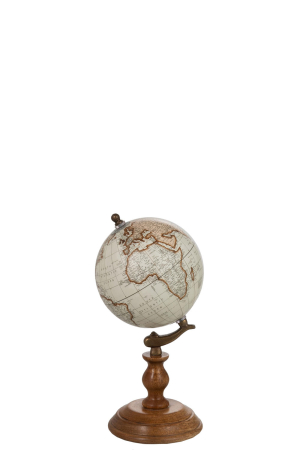 Globul Pamantesc - Glob, Lemn, Alb , 15x15x28 cm