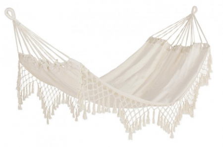 Șezlonguri, balansoare și scaune de relaxare - Hamac Kauana, Bumbac, Alb, 100x200 cm 