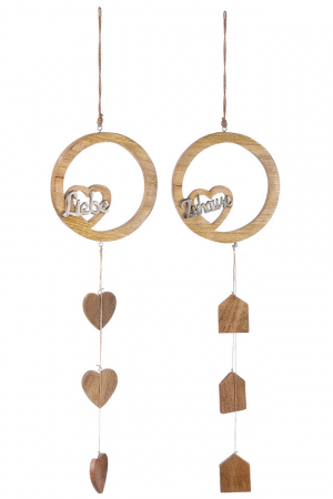Accesorii - Inimi lemn Zuhause/Liebe Set 2