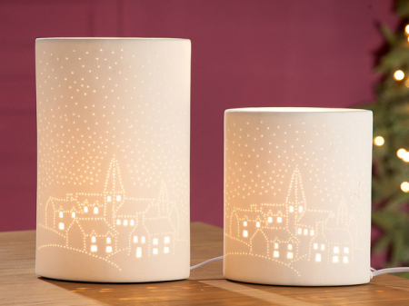 Veioze - Lampa, CHURCH, Portelan, Alb, 17X10X20 cm