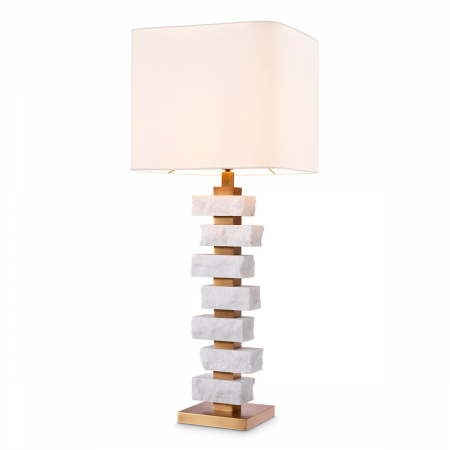 Veioze - Lampă de masă, Amber L marmură brută, abajur inclus, Dims: W. 17 | max W. 35.5 | H. 89 (CM)