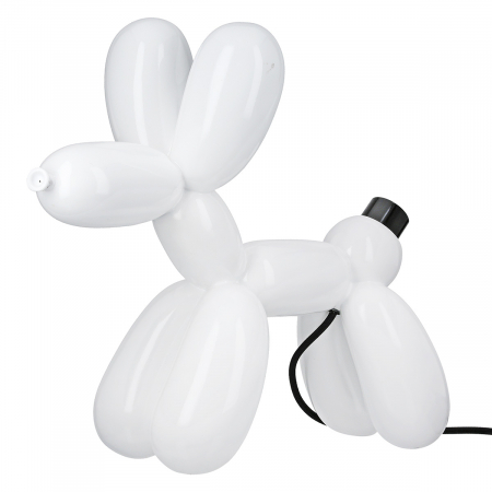 Veioze - Lampă de masă, Balon, câine, Scotty, Polirășină, alb, PU 1, L. 16 cm, L. 41 cm, H. 35,5 cm