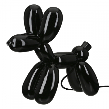 Veioze - Lampă de masă, Balon, câine, Scotty, Polirășină, negru, PU 1, L. 16 cm, L. 41 cm, H. 35,5 cm