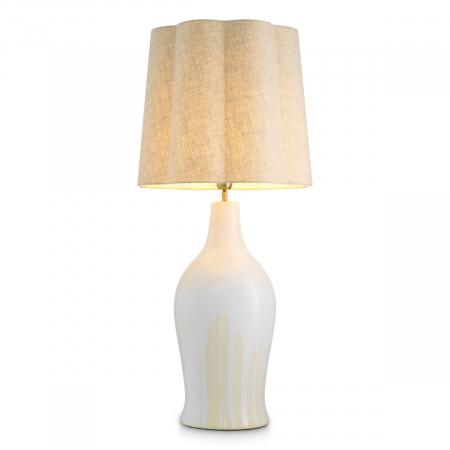 Veioze - Lampă de masă, Beatriz finisaj alb cu abajur, Dimensiuni: W. 25 | max W. 45 | H. 97  