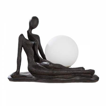 IN STOC - Lampă de masă, Femeie, Rășină sintetică, antracit, PU 1, L. 16 cm, L. 32 cm, H 23 cm