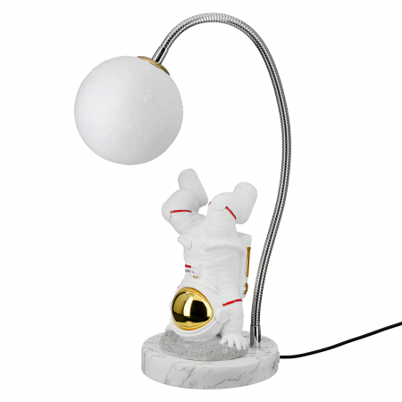 Veioze - Lampa de masa (LED), Astronaut, Luna, Neil, Polyresin, alb, PU 1, L. 15 cm, L. 25 cm, H. 42 cm