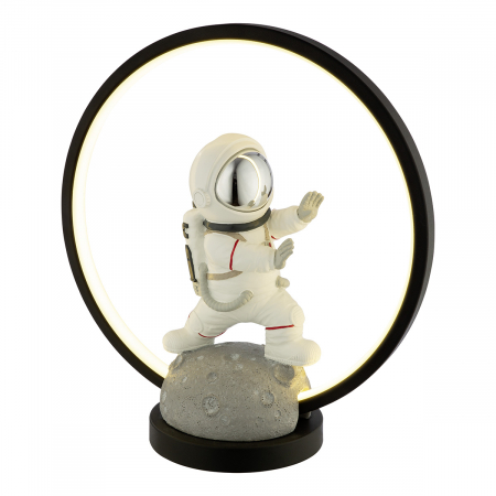 Veioze - Lampă de masă (LED), Astronaut, Rășină sintetică, gri, negru, PU 1, L. 14 cm, l. 31 cm, H 34 cm