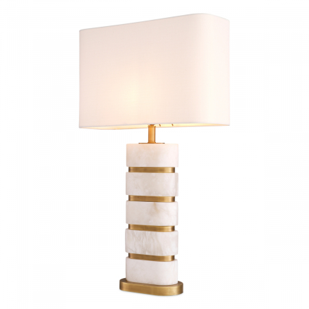 Veioze - Lampă de masă, Newall alabastru, abajur inclus, Dims: W. 24 | max W. 55.5 | H. 93  (CM)