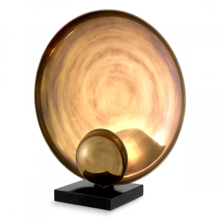 Veioze - Lampă de masă, Odessa, finisaj din alamă cu aspect vintage, Dims: W. 17.5 | max W. 46 | H. 50.5 (CM)