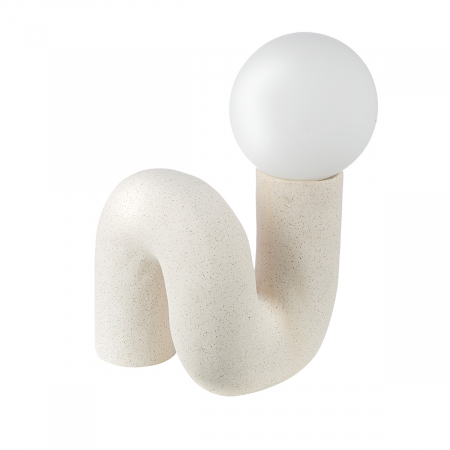 Veioze - Lampa de masa, organica, Otranto, Ceramica, crem, alb, PU 2, L. 17 cm, L. 18 cm, H. 30 cm