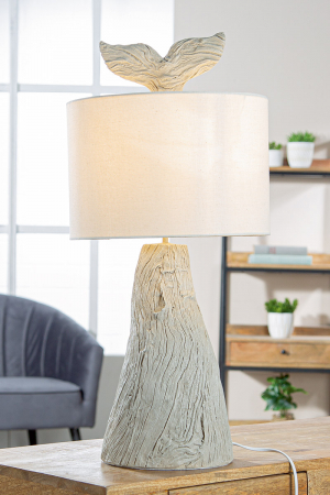 Veioze - Lampa de masa, Whale, Polyresin, gri, PU 1, H. 64,5 cm, D. 29,5 cm