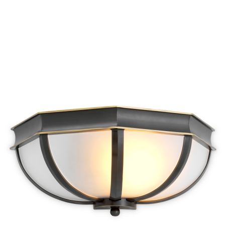 Aplice - Lampa de perete Jenkins cu finisaj bronz, sticla alba |W. 33 | D. 17 | H. 14 cm 