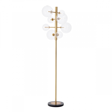 Lampadare - Lampă de podea Argento, finisaj din alamă cu aspect vintage, Dims: Ø 67 | H. 180 (CM)