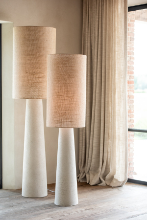 Lampadare - Lampa de podea Ava din fibra de sticla/iuta natur, L | L 42X l 42X H 168.5 cm