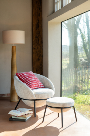 Lampadare - Lampa de podea, Darius, lemn de ailanthus natur/gri | L 48X l 48X H 160 cm