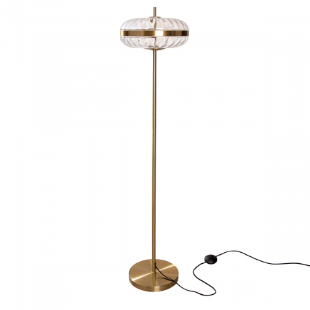 Lampadare - Lampă de podea, Glamour, Model linie, Sticlă, Metal, auriu, PU 1, H. 150 cm, D. 35 cm