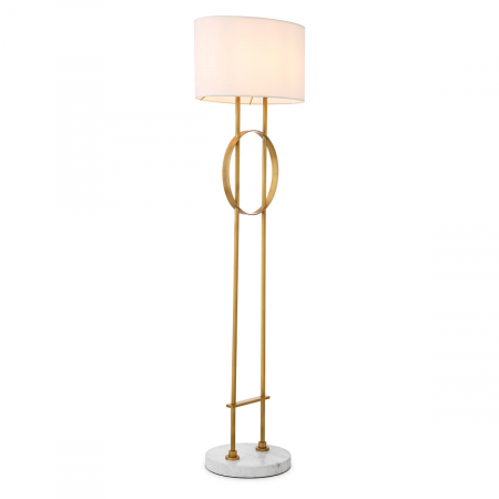 Lampadare - Lampă de podea Kaiser, finisaj din alamă cu aspect vintage, Dims: W. 31 | max W. 49 | H. 157 (CM)