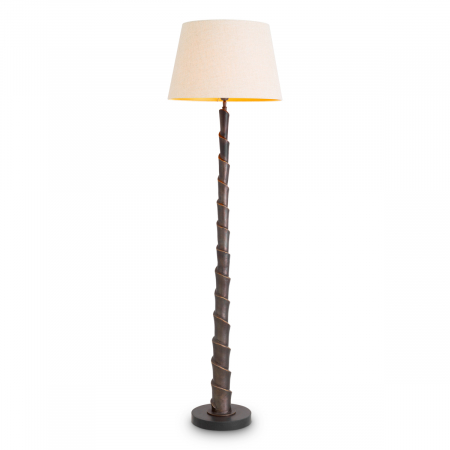Lampadare - Lampă de podea Riverbank, finisaj bronz cu abajur, Dims: W. 41 | max W. 50 | H. 169 (CM)