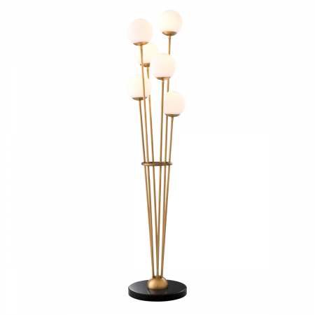 Lampadare - Lampă de podea Tortora, finisaj din alamă cu aspect vintage, Dims: Ø 42 | H. 169 (CM)