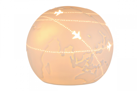 Veioze - Lampa GLOBETROTTER, portelan, 18 x 16 cm