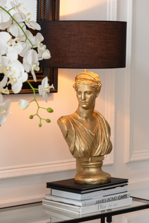 Veioze - Lampa Lady Bust, Rasina, Auriu, 38.5X38.5X72 cm